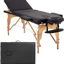 BestMassage Wood Aci Massage Table Portable 84 Inch Massage Bed Spa Bed 3 Fold Facial Table Esthetician Table Salon Spa Bed Height Adjustable With Carry Case-picture-13