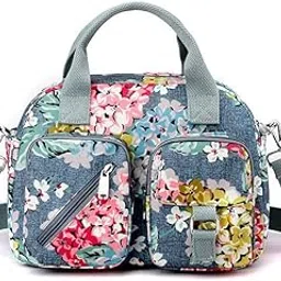 furn aspire Women's Printed Nylon Tote Bag, Large Capacity, Multiple Pockets, Zipper Closure, Water-Resistant, Crossbody Shoulder Handbag Messenger Bag-picture-32