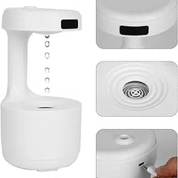 Buenovida Anti Gravity Air Humidifier Anti-Gravity Water Droplet Humidifier Creative Air Aromatherapy Led Display Shutdown Protection Light Mode for Home Bedroom Office (white)-picture-50