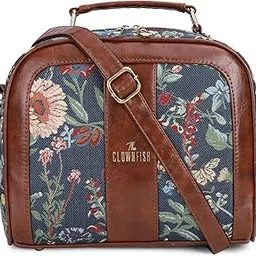 the clownfish Combo of Elsie Series Tapestry Crossbody Sling Bag Single Shoulder Bag & Aria Collection Tapestry Fabric Zip Around Style Womens Wallet Ladies Clutch-picture-28