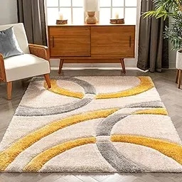 AYAZ CARPET Super Soft Carpet For Living Room Anti Skid Shag Rug Handmade Collection. With 2 Inches Pile Height. Colour Beige Size 3X5 Feet., Rectangular-picture-31