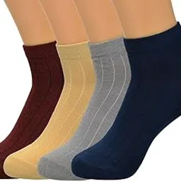 reil raid Sports Ankle Length Unisex Socks, Made With Breathable, Anti Odour & Moisture Absorbent Combed Cotton with a Extra Durable Welt, Ideal for All Day Wear, Free Size (Pack Of 4)-picture-14
