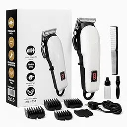 Raccoon Professional Rechargeable & Cordless Hair Trimmer for Men | Digital Display Hair Clipper with 240 Minutes Runtime | Low Noise, USB Charging | Stainless Steel Blades with Rounded Tips (White)-picture-48