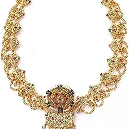 nikyanka Gold Plated Jewellery Traditional Rajasthani golden borla,rakhdi for Womens and Girls-picture-32