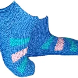vinson Unisex Woolen Winter Warm Soft Hand-made Knitted Ankle Length Socks (Black)-(Pack of 01)-picture-16