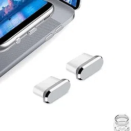 C-Type Charging Port Protective Cap for Android Mobile Devices and Laptops, Dustproof Plug, Compatible with Mobiles and Laptops Dust Prevention. (Silver) image 1
