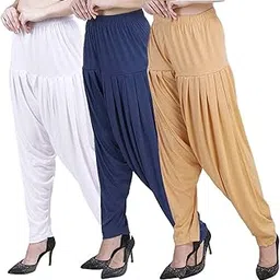 casuals Women Stylish Viscose Patiala Pants for Everyday Wear Combo 3-picture-47