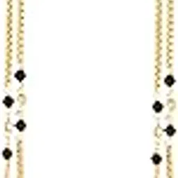 meenaz 2 Vati Wati Mangalsutra For Women Girls Temple South Indian Traditional 1 Gram Gold Stylish Maharashtrian Long Double Chain Double Mangal sutra Pendant Tanmaniya Black Nallapusalu Chains -666-picture-29