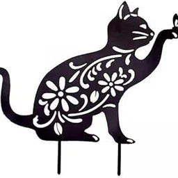 MYADDICTION 2pcs Iron Cat Garden Stakes Silhouettes Art Decoration Outdoor Park Patio-image-11