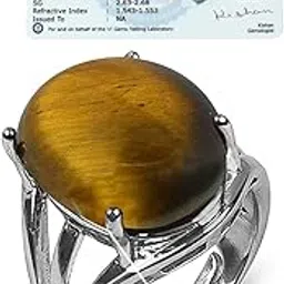 reiki crystal products Adjustable Certified Tiger Eye Gemstone Ring for Unisex (Color : Silver & Brown)-picture-31
