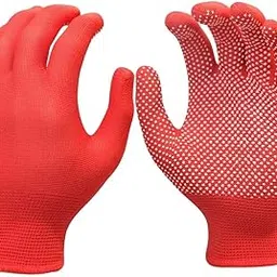 Vashu Sports PVC DOTED Cotton Gloves halp for Cricket Bating and Full grriping in bat Hand he is incris for Bating (Orange)-image-4
