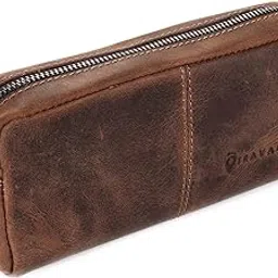 TRAVALATE Leather Solid 5 Cms Cosmetic Pouch (M_Tr1654_Brown)-picture-32