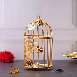 Webelkart Gold Plated Colour tealight Candle Holder with Flower Vine- Diwali Candle Holder- Diwali Decorations Items for Home Decor-picture-31