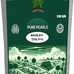 PUREPEARLS Barley Dalia-500 Gram (Jau Ka Dalia,Jau Porridge) Healthy Grains Fibre Rich/Immunity Builder Baarly Dalia- 500G image 1
