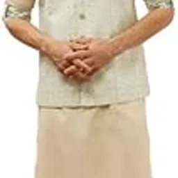 manyavar Men's Art Imperial Printed Sequined Jacket (1pc)-picture-30