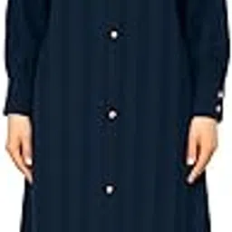 Modern Latest Abaya with Golden Stylish Buttons | Navy Blue | Long Sleeve | with Plain Black Dupatta-image-44