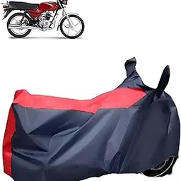 All Weather Protection Compatible with Bajaj Boxer Two Wheeler Cover | for All Bikes Cover, Scooty Cover, Scooter Cover, Motarcycle Cover |100% Waterproof | Mirror Pocket | Red & Blue-image-62