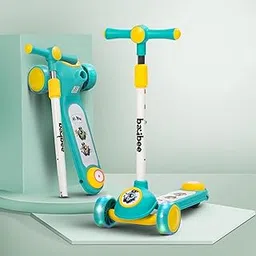 Baybee Rolo Kick Scooter for Kids, 3 Wheel Kids Scooter with 3 Height Adjustable Handle, Music & Rear Brake, Skate Scooters with PU LED Wheels, Runner Scooters for Kid 3 to 10 Years Boys Girls (Green)-picture-60