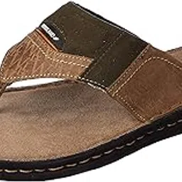 woodland Men Camel Leather Slipper-picture-43
