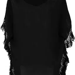 the style sutra Women Beach Swimwear Bikini Cover Up Wrap Tassels Beachwear Dress XL Black | Womens Clothing |Swimwear-picture-48