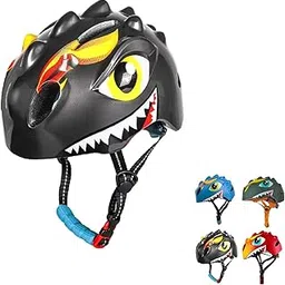 JERN 3D Dragon Kids Safety Helmet, Children's, Adjustable Strap, Small Size (Black)-picture-21