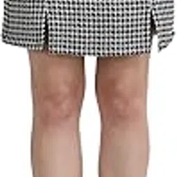 aol Women's Houndstooth Design Short Woollen Skirt-picture-44