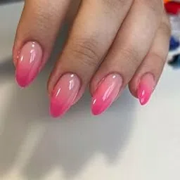 FASHION WORLD SHOP: Artificial Nails Glossy Pink Ombre/Shape Oval (Set of 20 with nail glue, nail file, cuticle pusher, cleaning wipe)-image-37