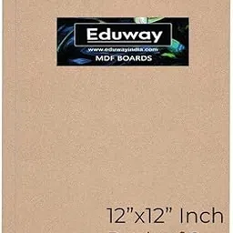 eduway Eduway® 12x12 Inch MDF Board Wood Sheet for Mandala , Lippan, Resin Art & Craft, 4mm Thick, Pack of –2 - Premium Cardboard Material for Artists, Art and Craft Students - Hard Cutout in Small and Large Sizes (30x30 cms)-picture-13