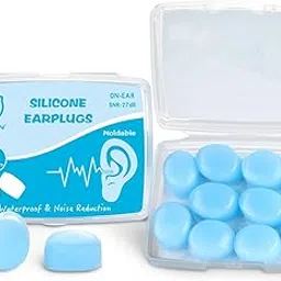 LYSIAN Soft Moldable Silicone Earplugs for Sleep, 5 Pairs, SNR 27dB Noise Cancelling Sleeping Ear Plugs for Swimming, Travel, Snoring(Blue)-picture-20
