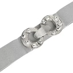 Women's The Cristal Halo Elastic Belt For Casual Wear | One-Size | Metallic Silver Colour | Polyester Blend | Interlock Closure | Stretchable| Non-Reversible | Belts for Ladies & Girls-image-14