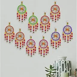 Plastic Diwali&Festive Decor: Marigold Strings, Artificial Garlands, Floral Torans,&Hanging Designs For Home, Wall, Door Backdrops|Pack Of 10 Pcs-image-8