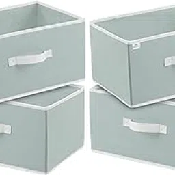 Heart Home Multipurposes Rectangular Flodable Storage Box, Drawer Storage and Cloth Organizer, Pack of 4 (Grey)-HS40KUBMART23898-image-31