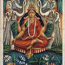 Tallenge - Kamala (Lakshmi - A Mahavidya of Devi) - c1885 Vintage Bengal School Art - Indian Goddess - Small Poster(Paper,12x17 inches, Multicolour)-picture-24