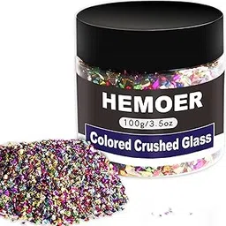 Colored Crushed Glass for Crafts 100g, 2-4mm Irregular Glitter Metallic Gravel Gem Stones for Nail Arts, Resin Craft, Phone Case, DIY Vase Fillers, Epoxy Jewelry Making and Home Decoration-picture-29