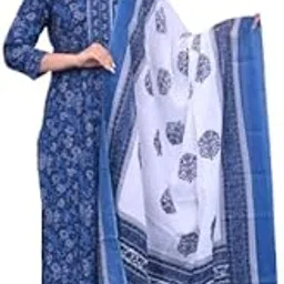 aditya impex Women's Cotton Unstitched Hand Block Print Salwar Suit Dress material with Cotton Dupatta (Multi, Free Size)-picture-27