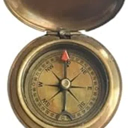 Handmade Brass Rose London Vintage Look Push Button Pocket Compass by Sun Instruments-picture-43