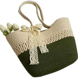 textile and beyond stylish pure cotton boho tote bag shoulder purse for ladies girls college, office, shopping, travel gift for little sister-picture-20