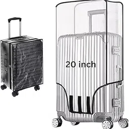kaidaa 20 inch Trolley Bag Cover/Suitcase Bag Cover/Waterproof Dustproof Luggage Covers/Zippered Clear PVC Suitcase Covers Protectors (Set of 1) (20 Inch)-picture-20