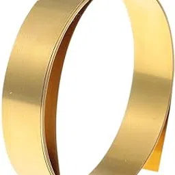AllGIFT Brass Sheet Roll,1000mm x10mm Metal Foil,Thin Brass Strip Yellow Practical for Crafts, Electrical Repairs, Grounding(0.1x10x1000mm)-image-2