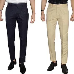 kundan Men's Poly-Viscose Blended Formal Trousers (Pack of 2 Trousers)-picture-49