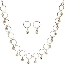 salty Anti Tarnish Gold Plated Jewellery Set for Women | Necklace & Earrings Gift Box | Latest Stylish Minimal Jewelry Sets | Modern Design Aesthetic Accessories | Ideal for Gifting image 1