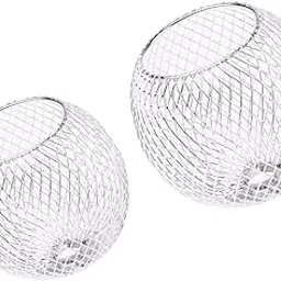 CALANDIS 2Pcs Table Lamp Shade Metal Iron Standard Lamp Shade Small Lamp Shade Chrome | Lamp Shades-image-39