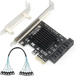 PCIe to 6-Port SATA 3.0 Expansion Card for 4K Video Editing Storage, ASM1166 Chipset, 6Gbps SSD/HDD Adapter with Heatsink, Plug & Play for Windows/Mac/Linux/NAS-picture-13