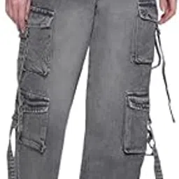 puella Grey Cargo Jeans for Women & Girls with 8 Pockets – Trendy & Stylish-picture-29