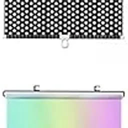 HEAVENGLOW 2X Sun Shade Curtain Privacy Drape 58x125cm Black Dots and 58x125cm Argent-image-40