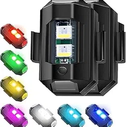 REDWIND Aluminium Airplane Light (7 Colors) Waterproof Universal Warning Signal Blinker Led Strobe Rechargeable Safety Light For Bike Cars Drone Helmet (Pack Of 2) Battery Powered (Multi-Color 4-Pack)-image-64