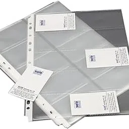 Solo A4 Business Card Holder with 20 Pockets, Pack of 10, Refillable Professional Document Organizer for Name, Visiting, Credit, Debit & ID Office Cards with Hard Plastic Cover File (Blue)-picture-52