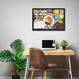 ArtzFolio Heart Shaped Food Selection Display D1 | Bulletin Board Notice Pin Board | Vision Soft Board Combo with Thumb Push Pins & Sticky Notes | Black Frame | 36 x 24 inch (91 x 61 cms)-picture-11