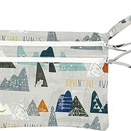 bapronbaby Adventure Awaits Wet Dry Bag - Waterproof Two Zipper Pocket - Reusable for Mealtime, Diapers, Stroller, Snacks, Swimsuits - Machine Washable - 12" x 9"-picture-11