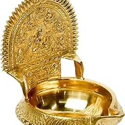 Bhimonee Decor 6-Inch Pure Brass Lakshmi Kuber Kamakshi Deepak Diya for Pooja – 440g-picture-63